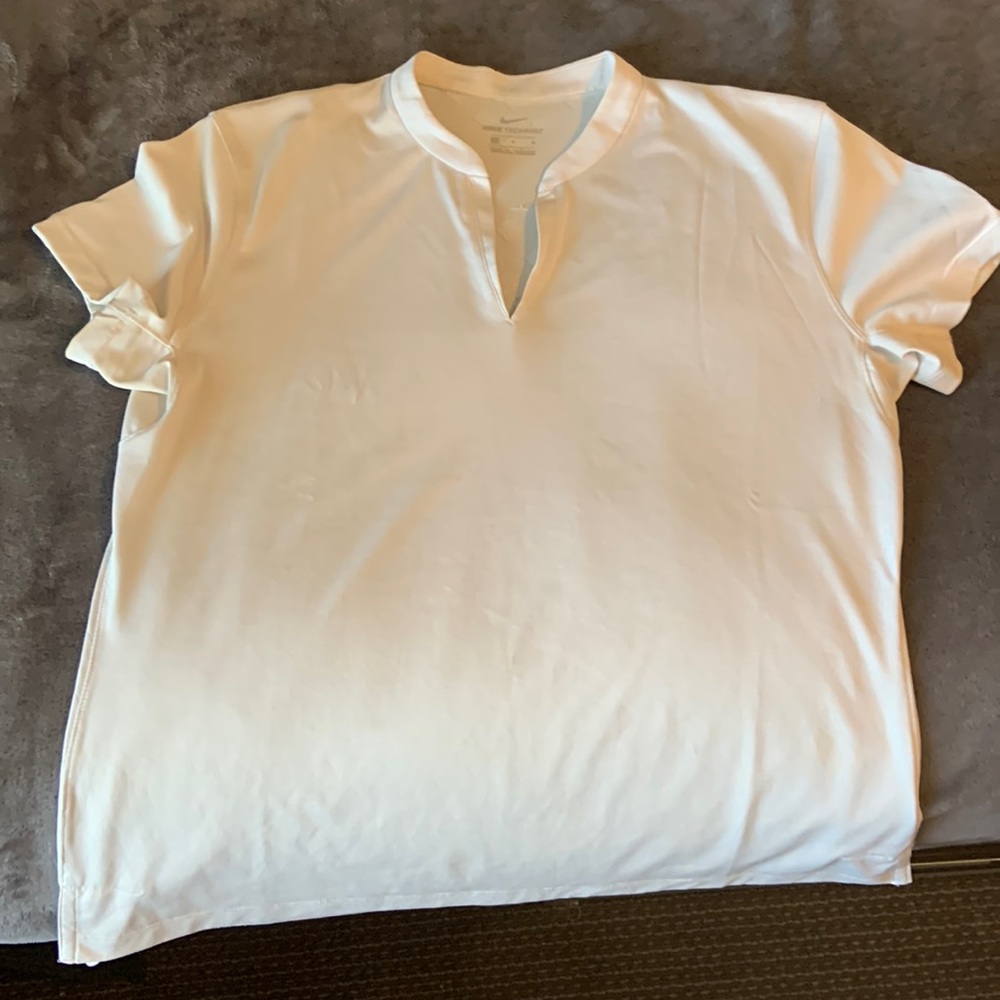 Nike tech knit white polo